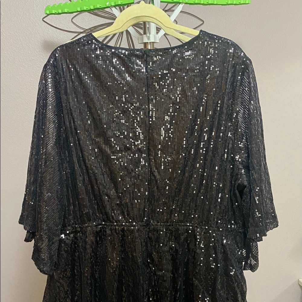Boohoo Plus, Black Sequin Dress, size 24, LBD